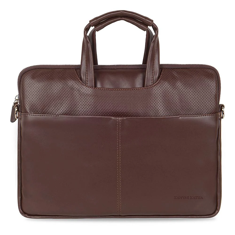 Kanvas Katha Laptop Bag (NHLPB005) Dark Brown