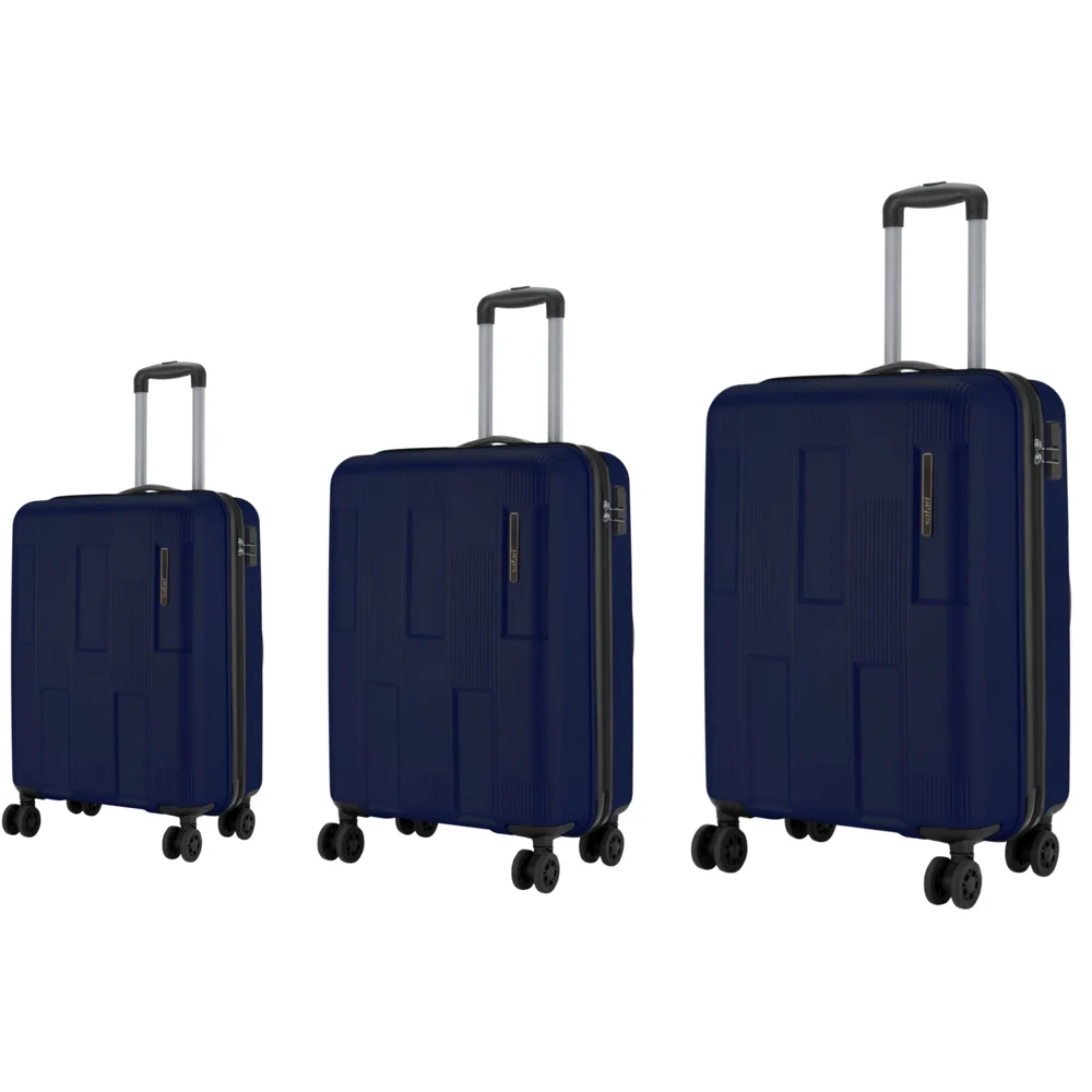 Safari Club Trolley Bag 4 Wheel (Navy Blue) Set Of 3