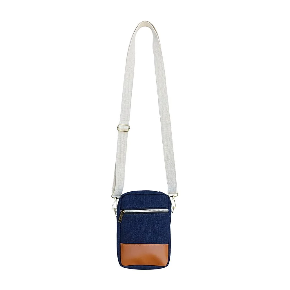 The Purani Jeans Denim PU Sling Bag - Blue