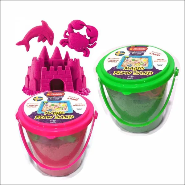 Rabbit Magic Flow Sand Bucket - Pink & Green