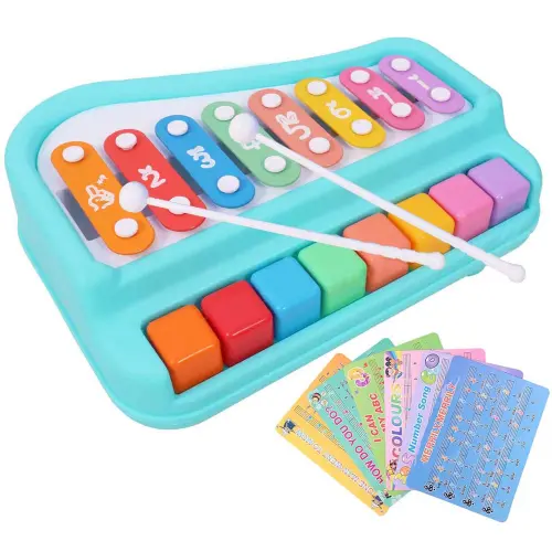 Toyshine 2 in 1 Baby Piano Xylophone Toy for Toddlers - Multicolour