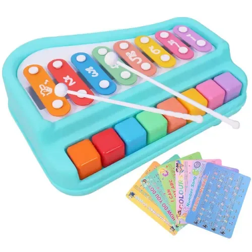 Toyshine 2 in 1 Baby Piano Xylophone Toy for Toddlers - Multicolour