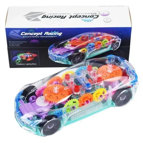 Toyshine Concept Musical & 3D Lights Transparent Car - Multicolour