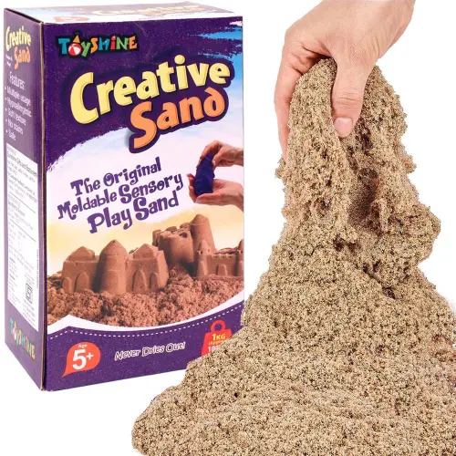 Toyshine Creative Sand For Kid With 12 Play Molds - Natural