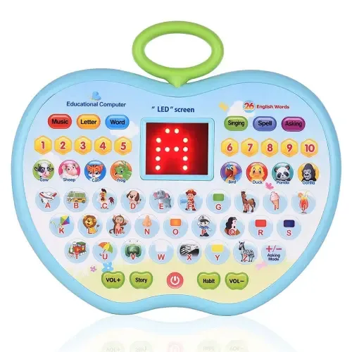 Toyshine Kids Apple Shape Kids Computer Tablet - Multicolour