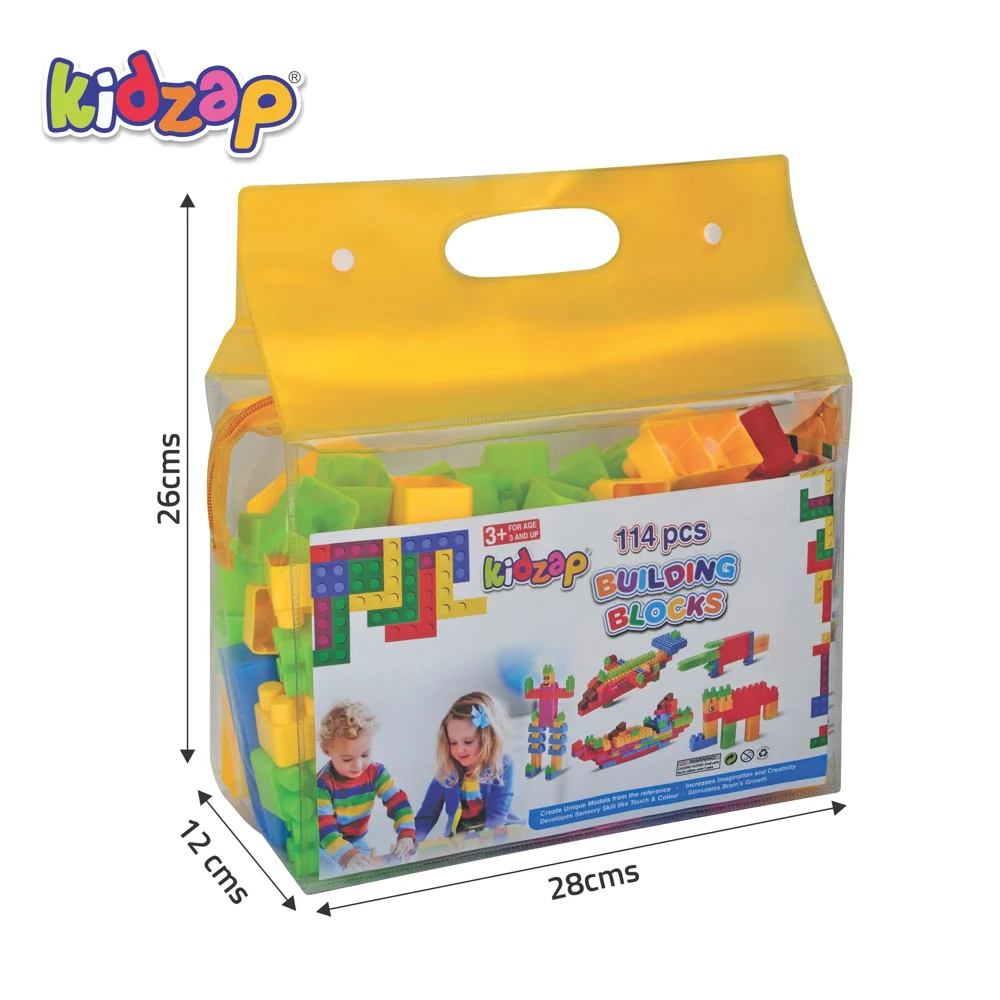 KIDZAP 555 Building Blocks Set - Multicolour (114 Pieces)