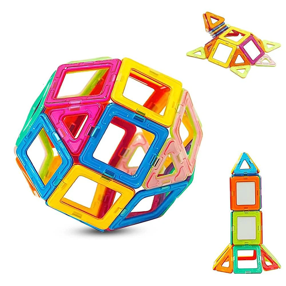 Toyshine Magnetic Construction Tiles Educational Stacking Toys Set - Multicolour (20 Pieces)