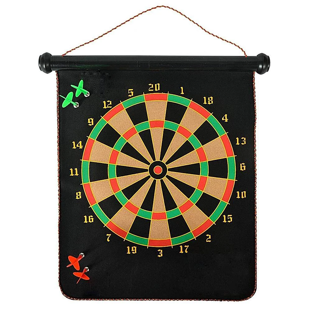 Toyshine Magnetic Double Faced Foldable Dart Game - Multicolour