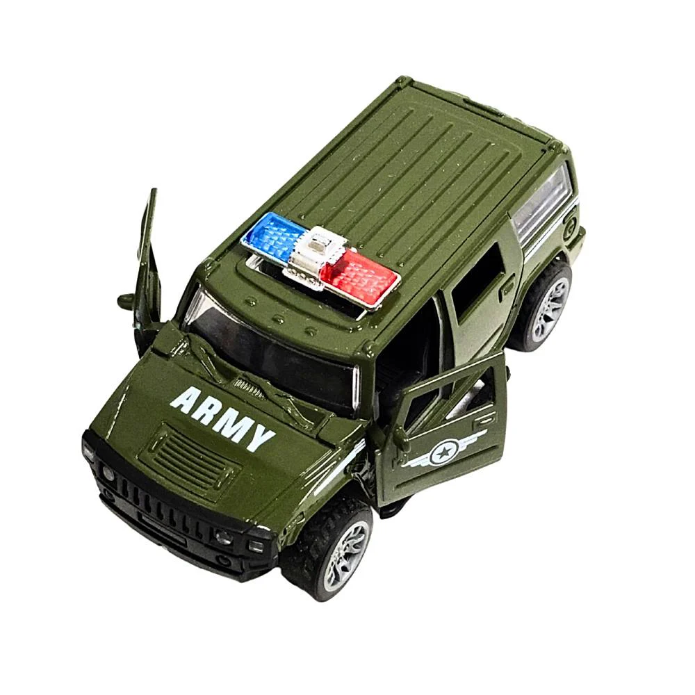 Gripz Metal Diecast Pull Back Car - Army Green (Full Body)