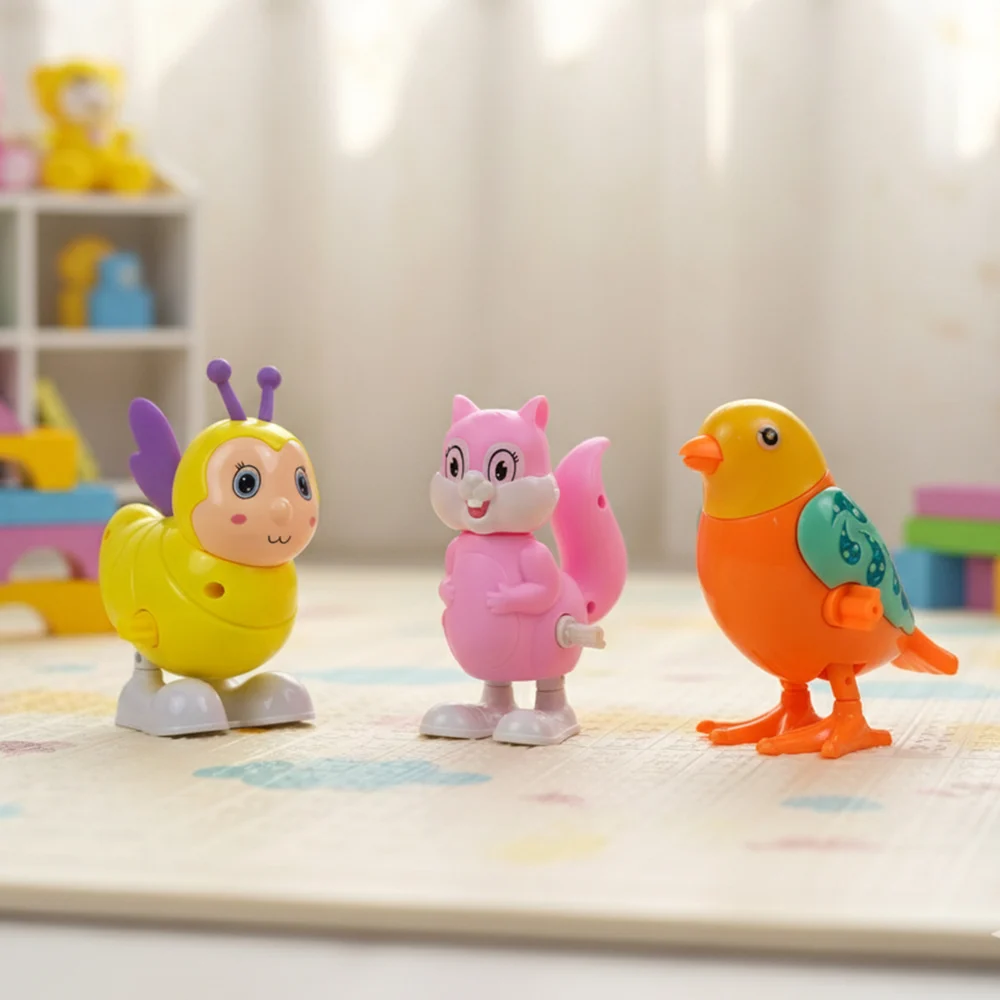 Toyshine Wind Up Key Operated Animal Shape Gliding Toys - Pack of 3