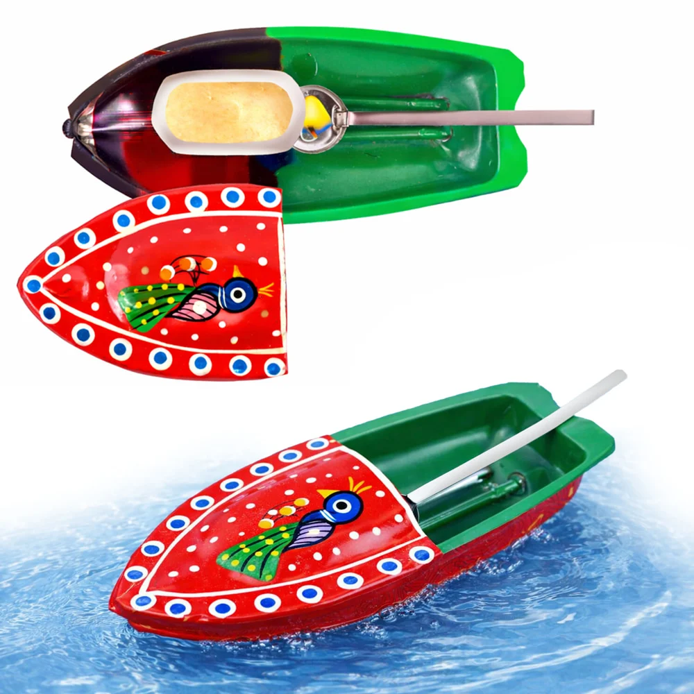 Toyshine Classic Steam Powered Tin Metal Boat - Multicolor