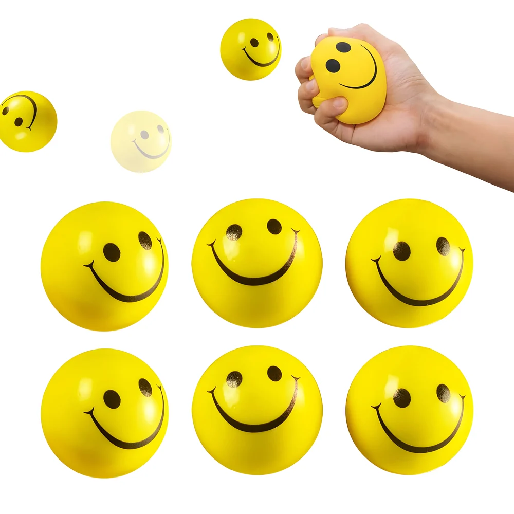 Toyshine Smiley Squeeze Balls for Kids & Adults 6 Pcs