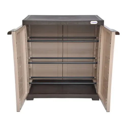 Prima Delta 1 Mini Plastic Cabinet Camel Brown (Rod Shelves)