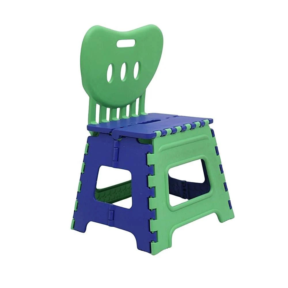 Beezy Plastic Foldable Baby Stool - (Green & Dark Blue)