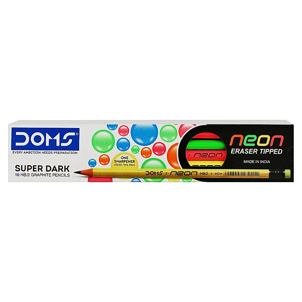 Doms Neon Rubber Tipped Pencil