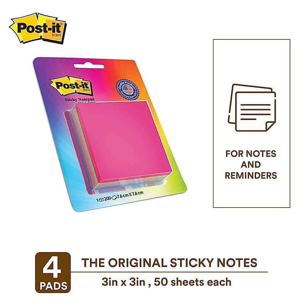 Post-It Cube - 4 Colour Sticky Notes