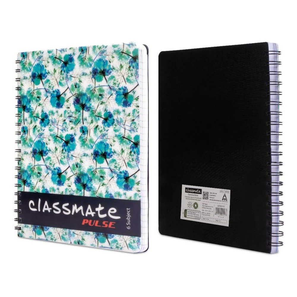 Classmate Pulse (6 Subject) Single Line Assorted Notebook - 24 x 18 cm