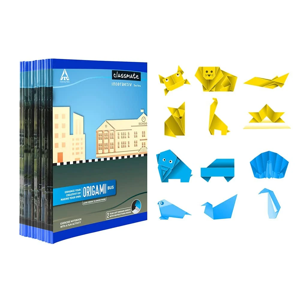 Classmate Origami Assorted Note Book Single Line - 24x18 cm