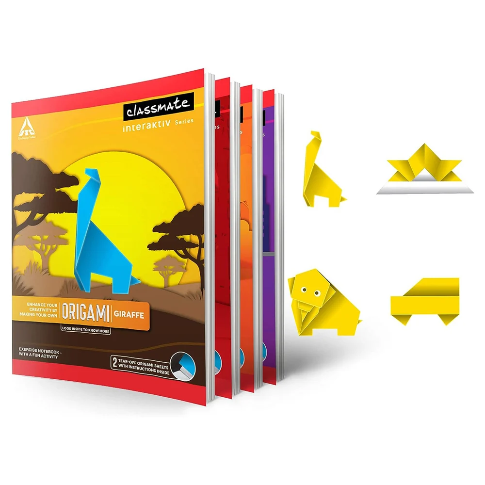 Classmate Origami Assorted Soft Single Line Long Book - 27.2x16.7 cm
