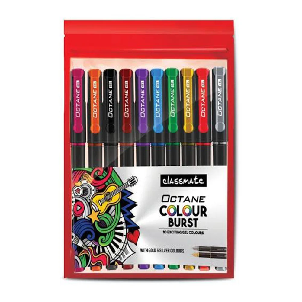 Classmate Multi Colour Burst Gel Pen - 10 Pieces