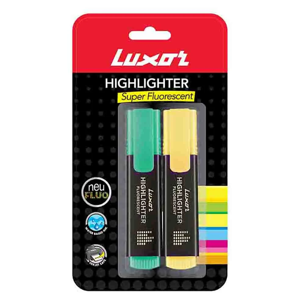 Luxor  Highlighter Pen Blister - Green & Yellow