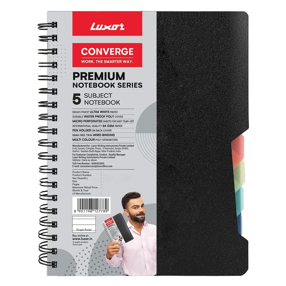 Luxor 5 Subject Note Book A5 Single Ruled - 240 Pages