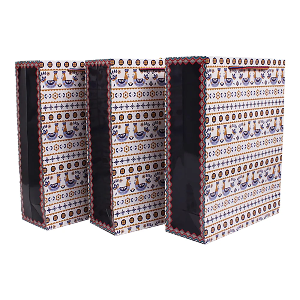 Archies Madhubani Duck Design Printed Paper Gift Bag (Medium)