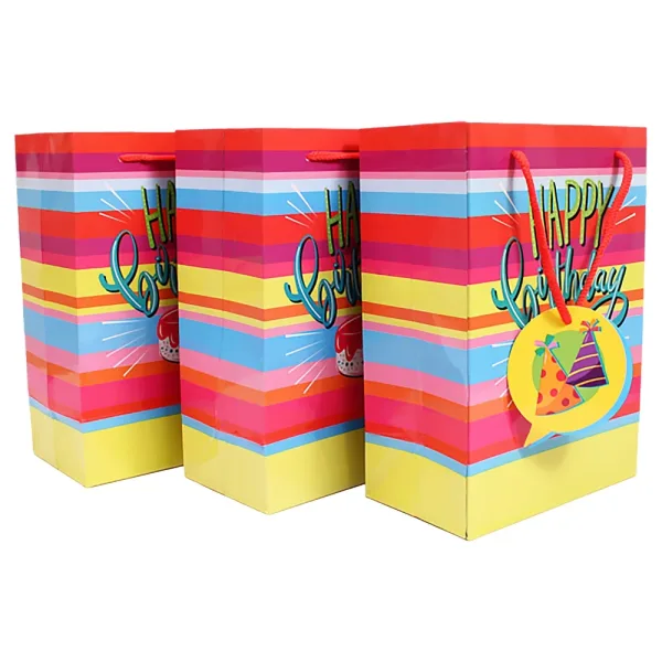 Archies Happy Birthday With Cake Design Printed Paper Gift Bag (Small)