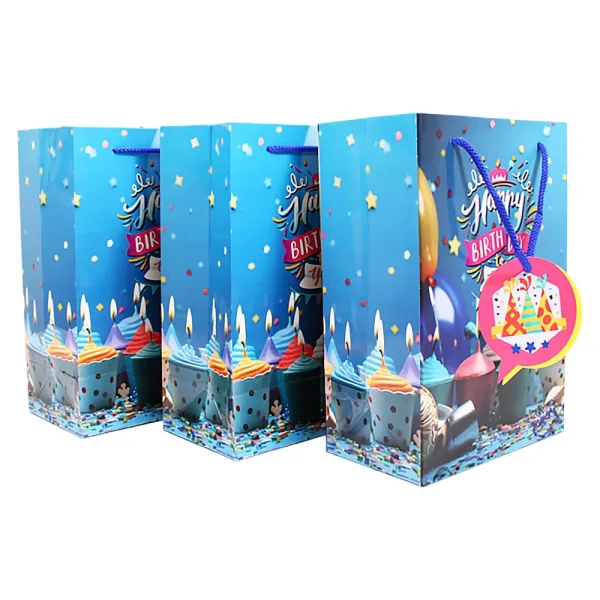 Archies Happy Birthday With Candle Design Printed Paper Gift Bag (Small)