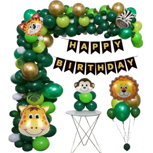 Manovedant Happy Birthday Jungle Theme Decoration Kit