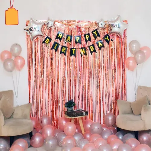 Manovedant Happy Birthday Decoration Combo (1) - Rose Gold