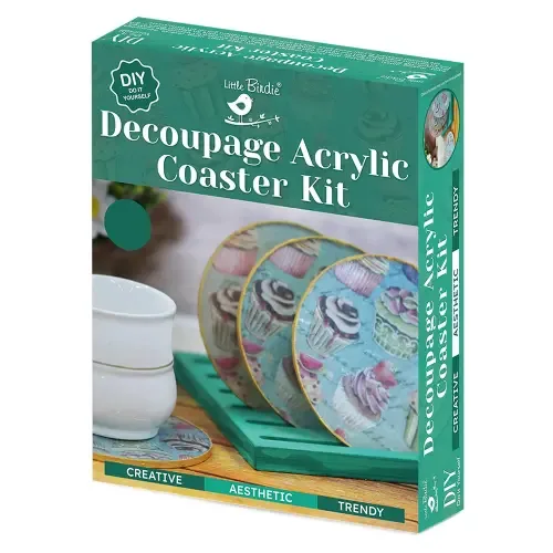 Little Birdie Decoupage Acrylic Coaster DIY Kit