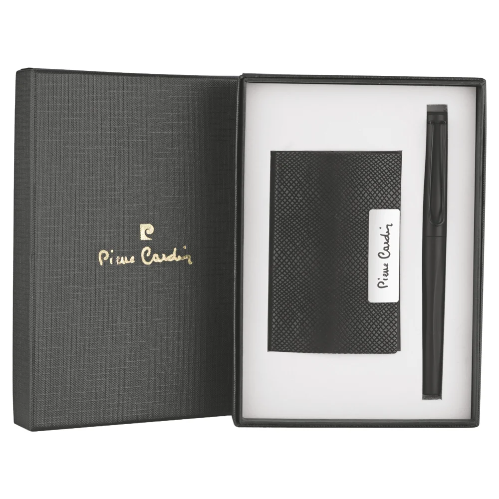 Pierre Cardin Officer Set of Roller Pen and Diary - Black