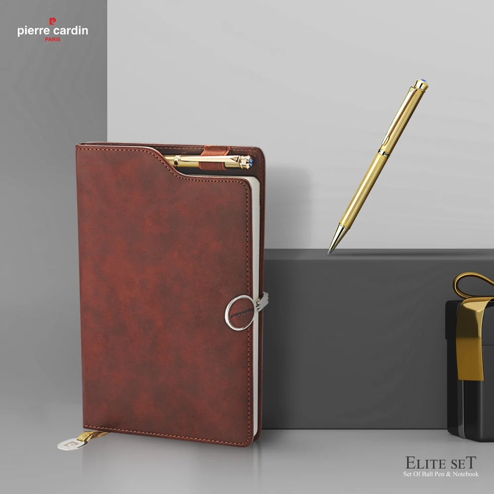 Pierre Cardin Elite Gift Set of Diary in Brown Colour & Ball Pen
