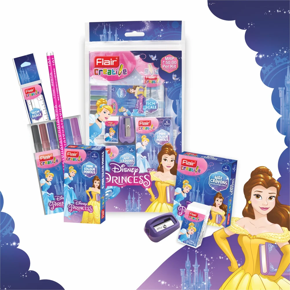 Flair Disney Princess Stationery Kit - 7 Pieces