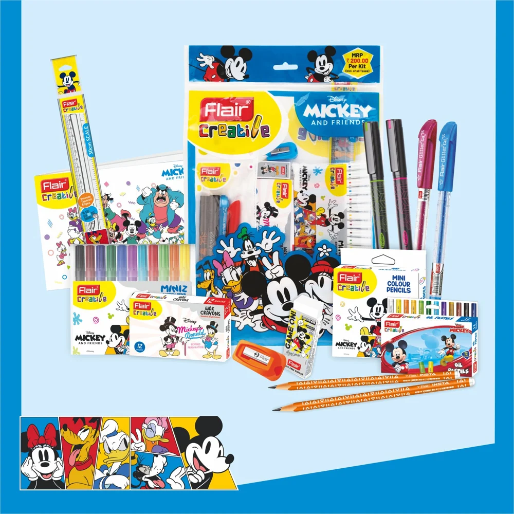 Flair Disney Mickey Stationery Kit - 14 Pieces