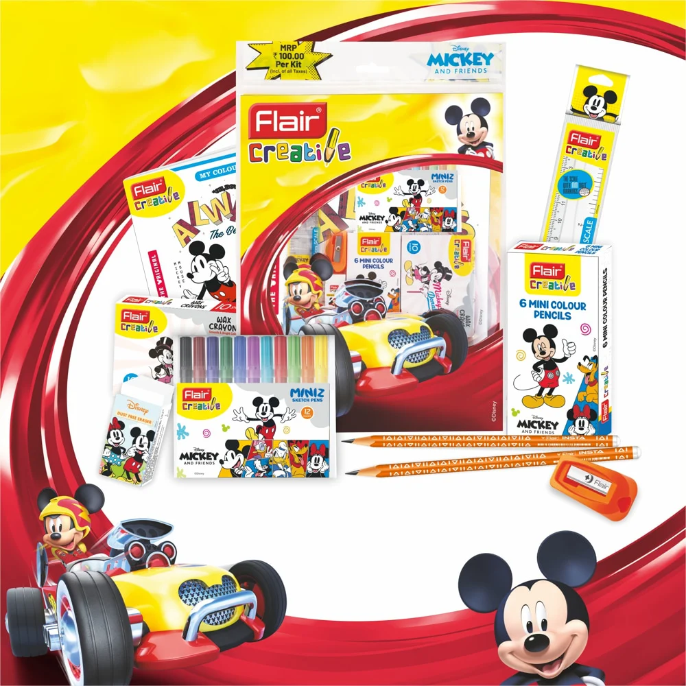 Flair Disney Mickey Stationery Kit - 9 Pieces