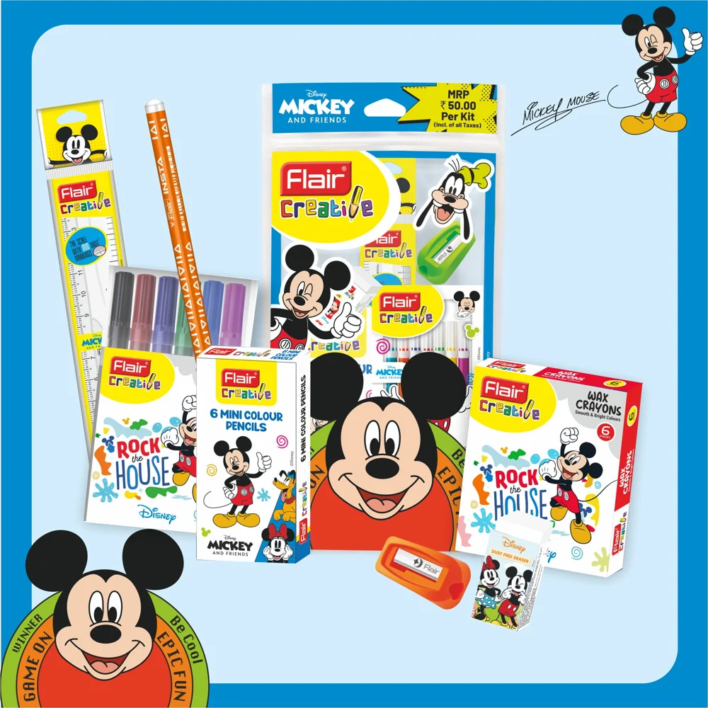 Flair Disney Mickey Stationery Kit - 7 Pieces