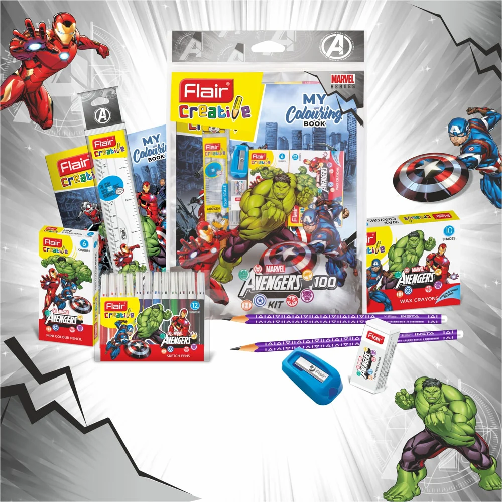 Flair Marvel Avengers Stationery Kit - 9 Pieces