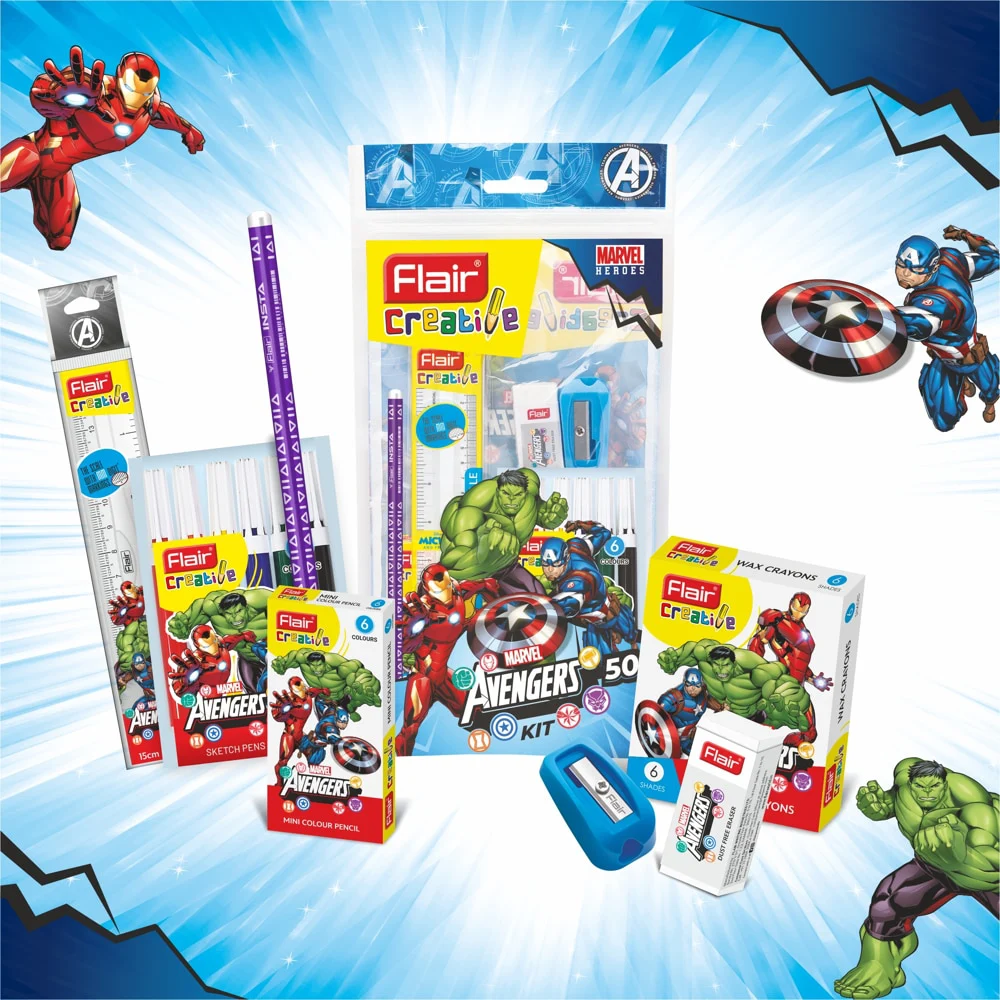 Flair Marvel Avengers Stationery Kit - 7 Pieces