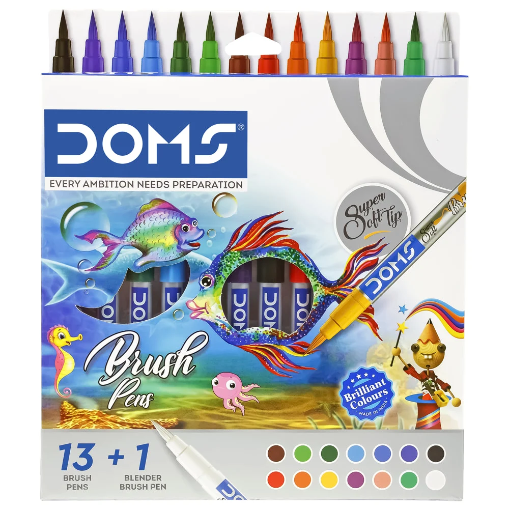Doms Brush Pen - 13 Shades + 1 Blender Pen