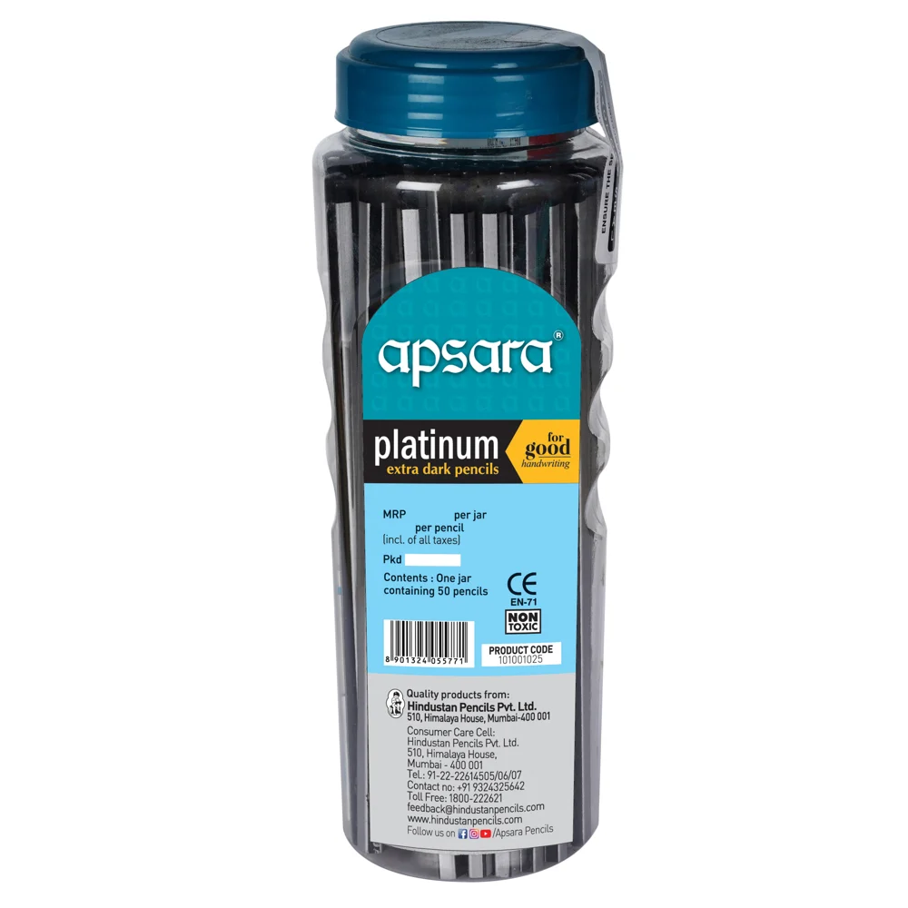 Apsara Platinum Pencil Jar (Grey) - 50 Pieces