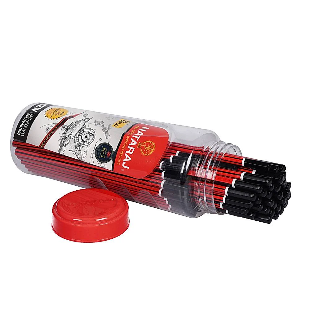 Nataraj 621 Pencil Jar (Red & Black) - 50 Pieces