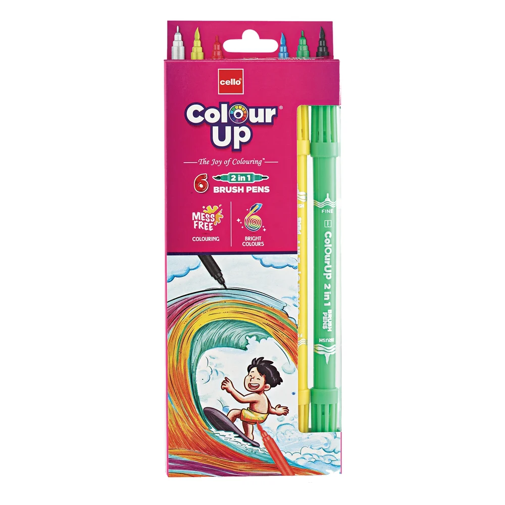 Cello ColourUp Brushtip Pen - 6 Shades