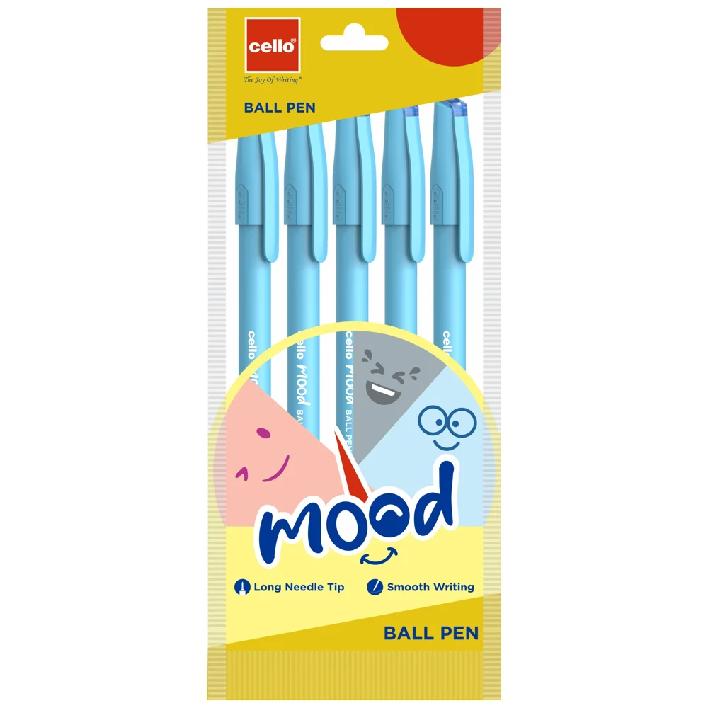 Cello Mood Blue Ball Pen (Pack Of 5)