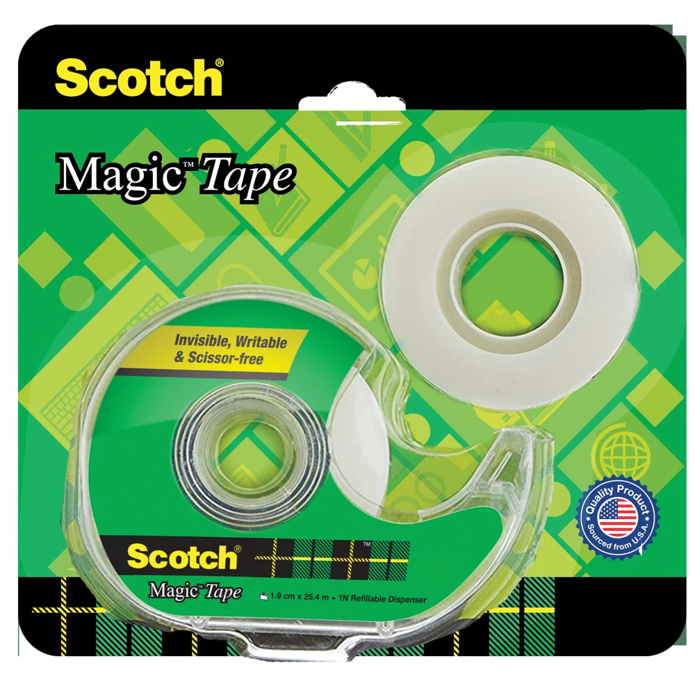 Scotch Magic Tape Roll With Refillable Dispenser