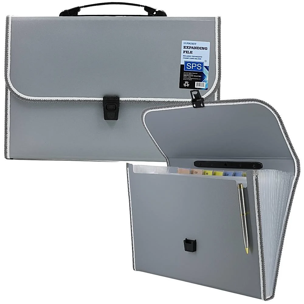 SPS Expanding File Folder FC Size (Grey) 13 Pocket