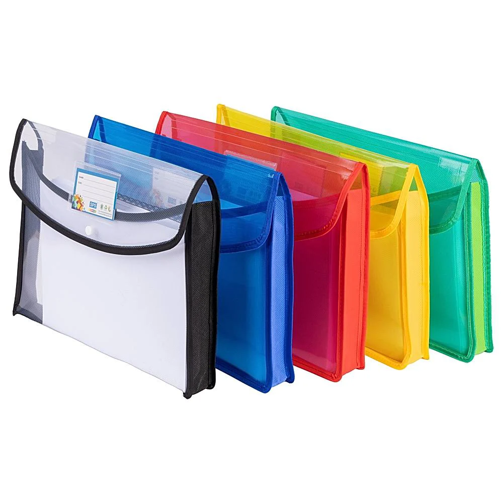 SPS Button File Folder FC Size (Multicolour) - 5 Pieces