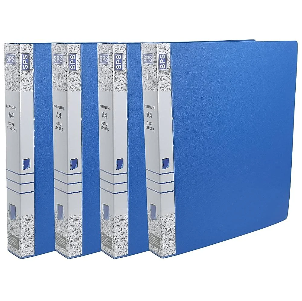 SPS Ring Binder File Folder A4 Size (Blue) - 4 Pieces