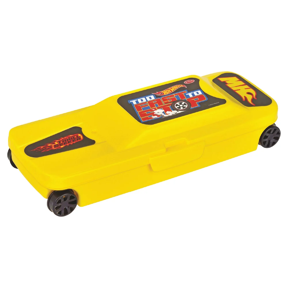 Pratap Hot Wheels Racing Car Pencil Box (Yellow)